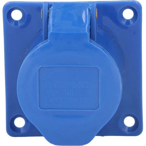Unterputz-industriesteckdose Cee 3p+e Ip44 250v, Messing Blau, Für Elektrische Installationen