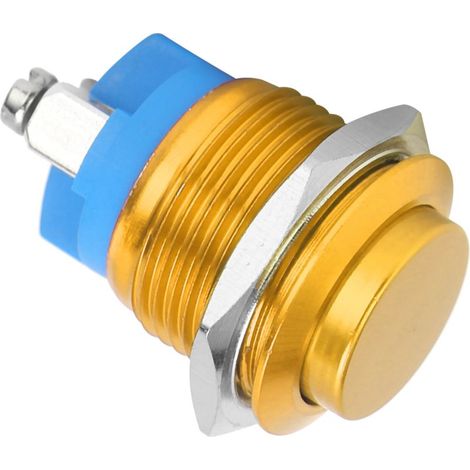 Wasserdichter Edelstahl-schalter (16 Mm), Selbstrückstellender Druckknopf, Öffnerkontakt, 220 V, Gelb