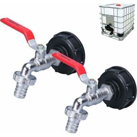 Forehill 1000l Tankhahn, Regenwassernutzungshahn, 2 Stück, 1/2" Ibc-wassertankadapter