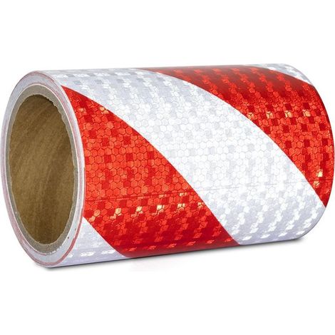 Rotes Und Weißes Reflektierendes Klebeband, 15 Cm X 10 M, Wasserfest, Selbstklebend, Reflektierender Streifen Für Fahrzeuge Und Autos