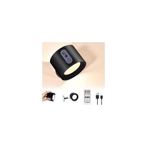 Wandleuchte Für Den Innenbereich Mit Fernbedienung, Kabellose Led-wandleuchte Mit Touch-bedienung, Wiederaufladbarem 2000-mah-akku, 360° Drehbar, Einstellbare Helligkeit, Usb-c-anschluss