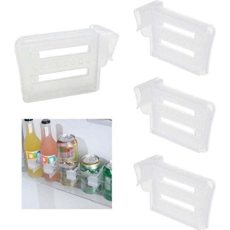 4-teiliges Kühlschrank-einteiler- Und Organizer-set, Xu, Türablagen Für Die Seitentür, Verstellbare Ablagen Für Gefrierfach, Eier, Obst, Getränke Und Lebensmittel (transparent) - Kzq