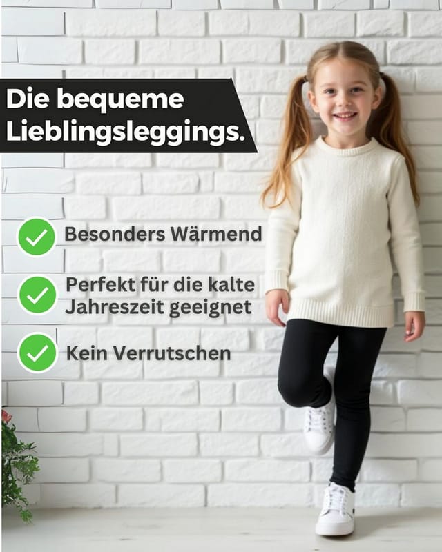 MEDOLY Thermoleggings für Kinder (2er-Pack) mit flauschigem Innenfleece - für Mädchen & Jungen