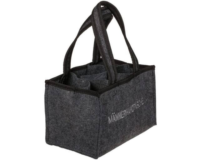 Out of the Blue Tragetasche Flaschenträger anthrazit 6 Flaschen Männerhandtasche Filztasche Bier (1-tlg), persönliche Geschenkidee