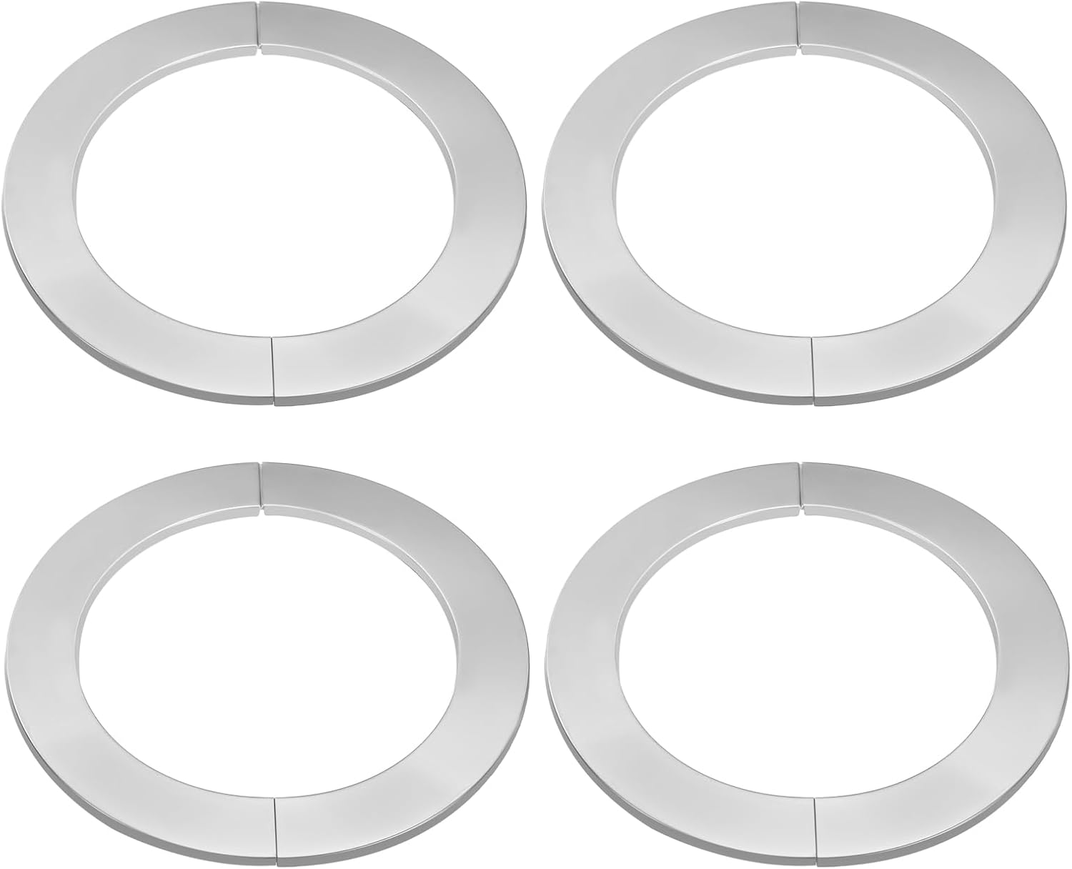 Set Aus 4 Runden, Selbstklebenden 4,49" (114 Mm) Edelstahl-wandtrennflanschen Mit Rohrabdeckung Und Befestigungskragen Für Boden, Decke, Badezimmer, Küche Und Toilette