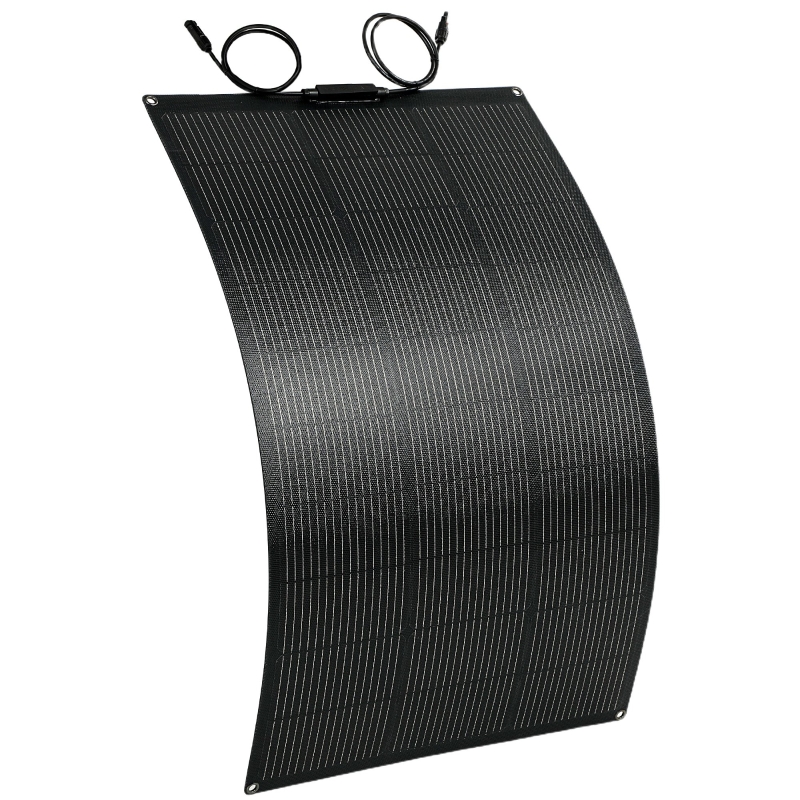 Tragbares Solarpanel 100 W, 18 V, 2 Usb-anschlüsse, Lcd, Ip67 Wasserdicht, Schwarz