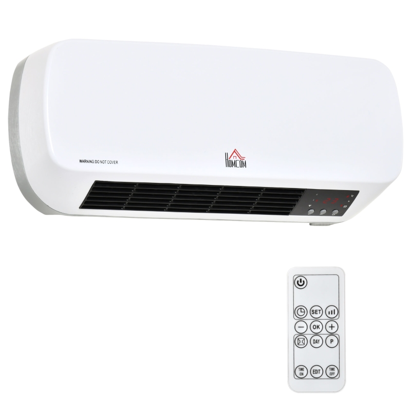 Badezimmer-wandheizlüfter 2000 W, Fernbedienung, 2 Modi, 12-h-timer, Weiß