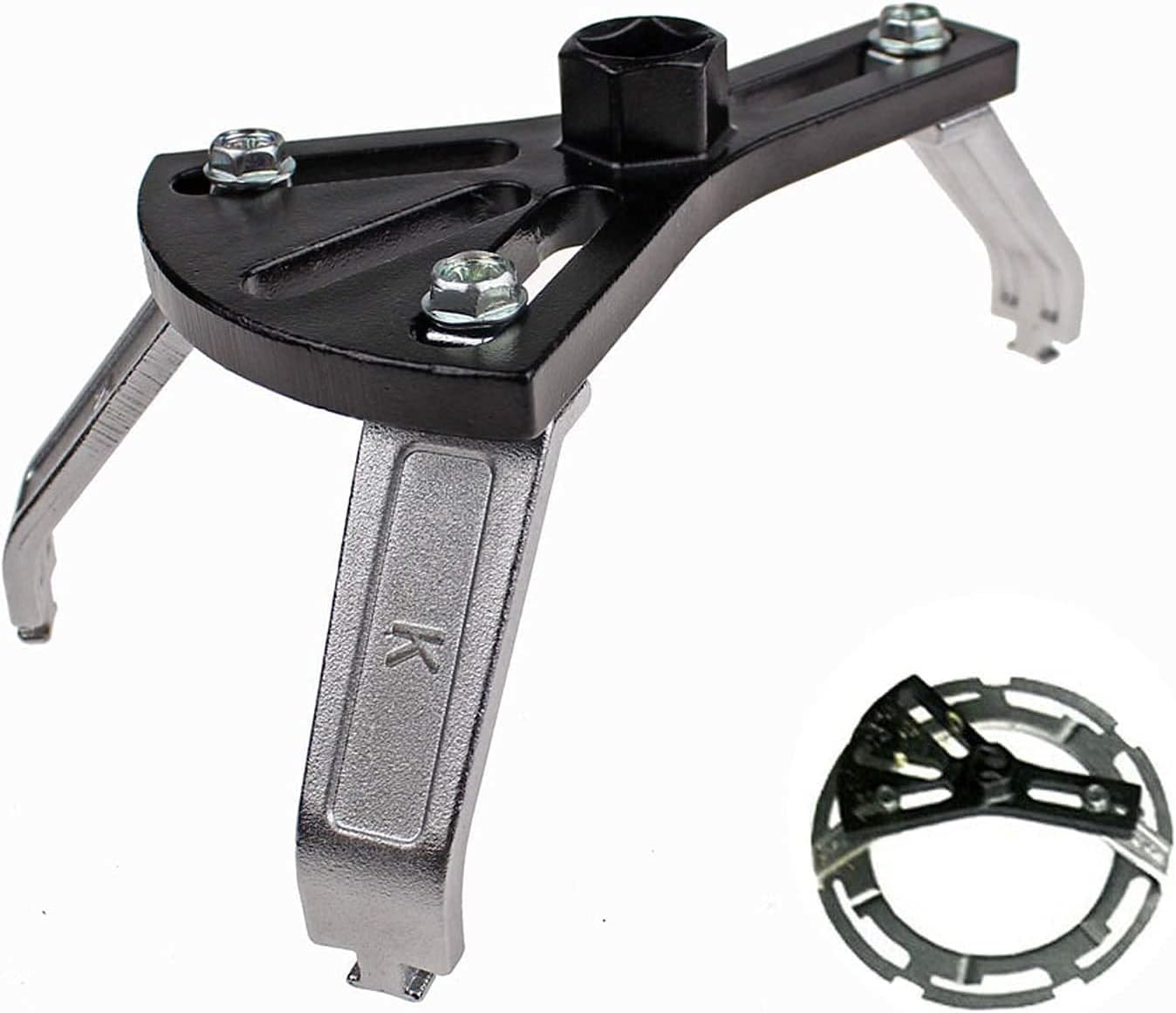 Sicherungsring Für Kraftstoffpumpe – Sicherungswerkzeug Für Kraftstoffpumpe – Verstellbarer Schraubenschlüssel Zum Ausbau Der Ölpumpe – Motorrad- Und Autozubehör (3 Backen)