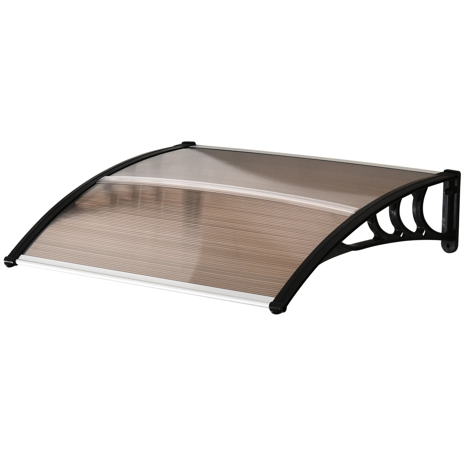 Haustür-pultvordach 120x75 Cm, Polycarbonat, Wetterfest, Braun