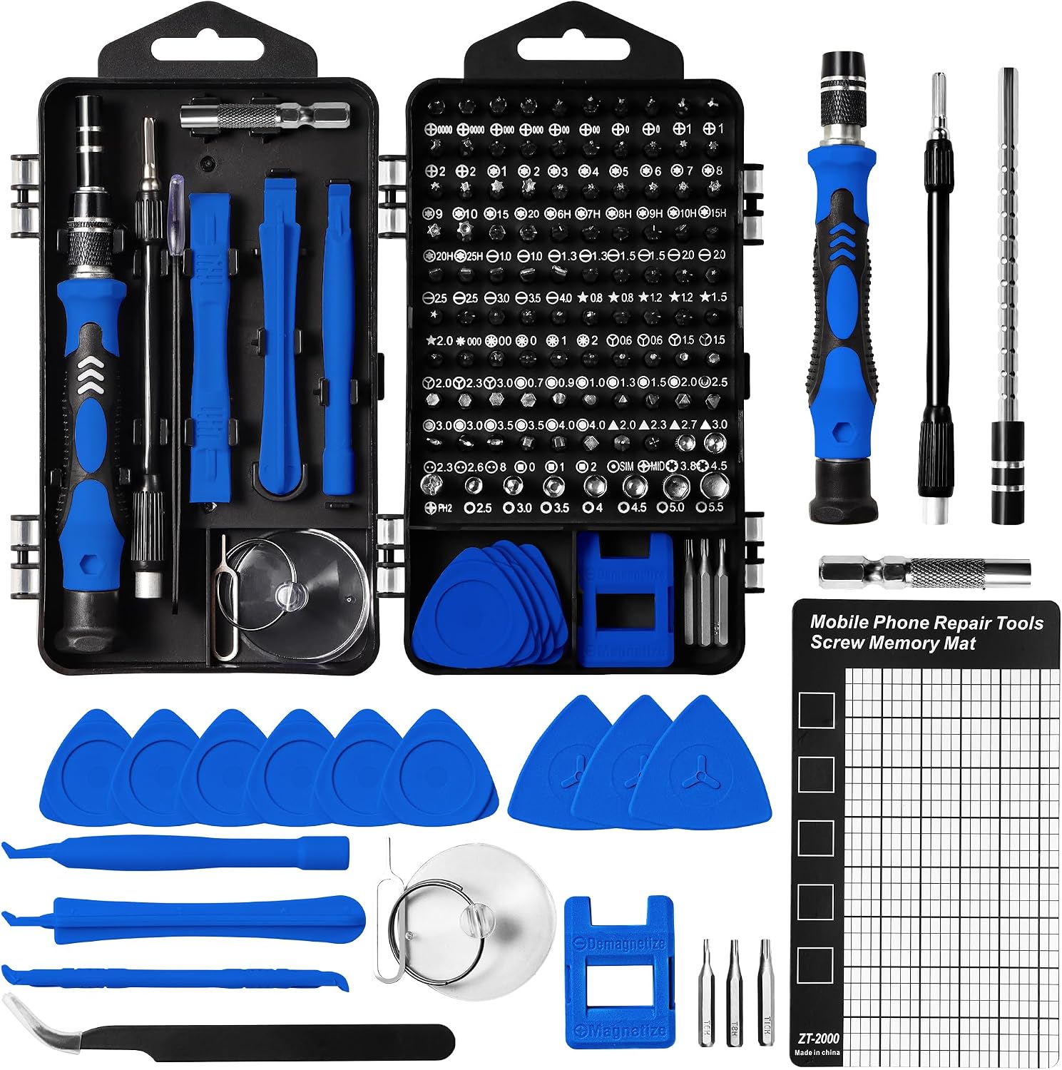 Präzisions-werkzeugset Für Mechaniker, 122-in-1-schraubendreher-set Mit Doppelseitigem Etui (blau)