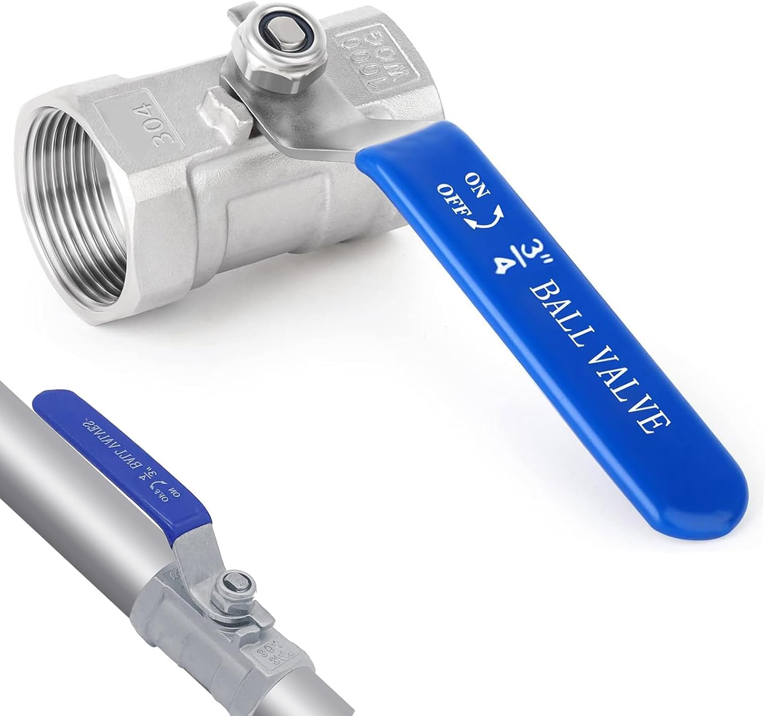 Kugelhahn Aus Edelstahl 304, Dn20-kugelhahn, 3/4"-innengewinde, Heizungsventil, Hebelgriff, Schaltertyp Für Wasserleitungen