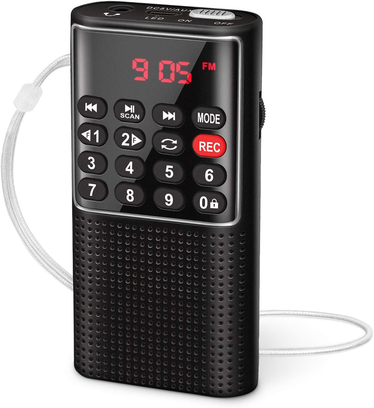 Tragbares, Wiederaufladbares Fm-radio Mit Aufnahmefunktion Und Usb-c-anschluss