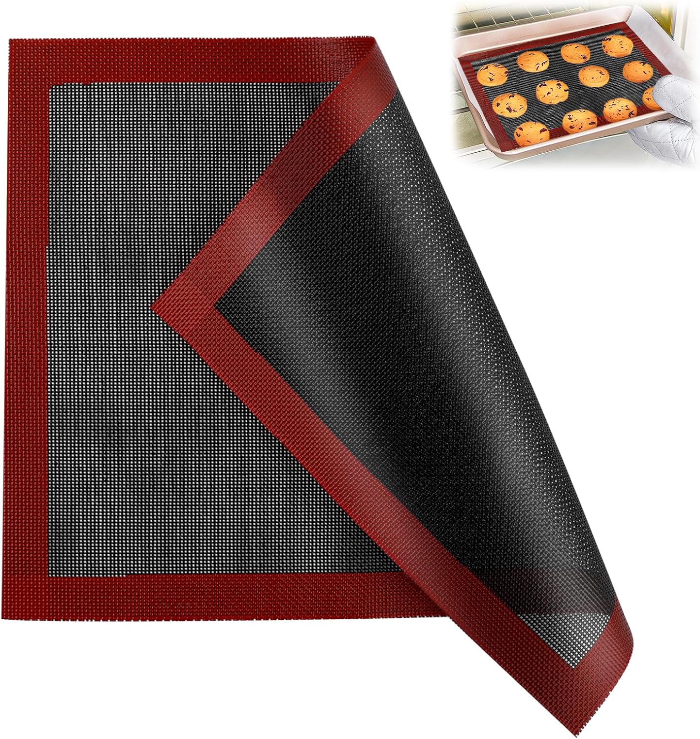 Silikon-backmatte – 40 X 30 Cm – Wiederverwendbar – Rutschfest – Strapazierfähige Backmatte – Für Backofen Und Mikrowelle Geeignet