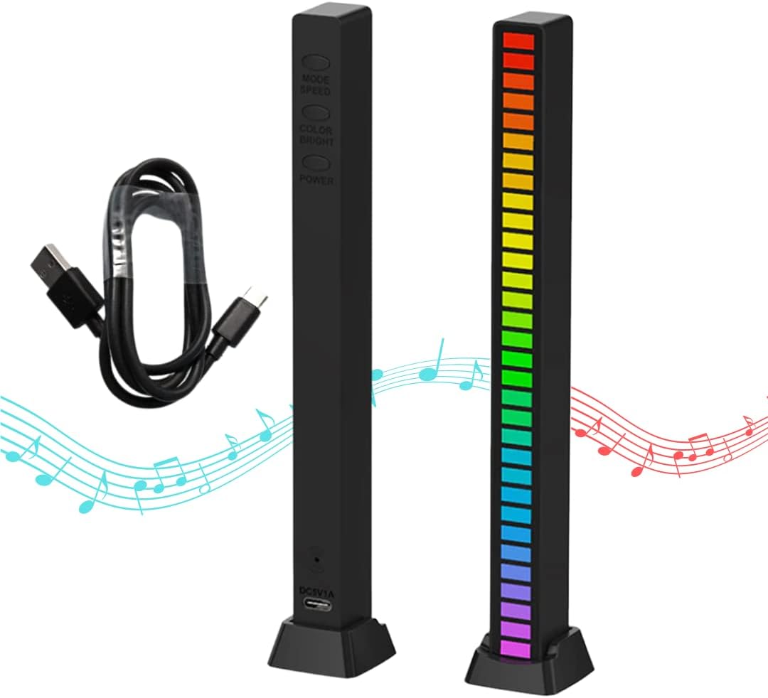 Lichtleiste, Mehrfarbige Rgb-led-beleuchtung, Stimmungslicht Mit Musik, 32 Led-lichtstreifen Mit 18 Farbmodi, Für Spielzimmer, Pc, Fernseher, Auto