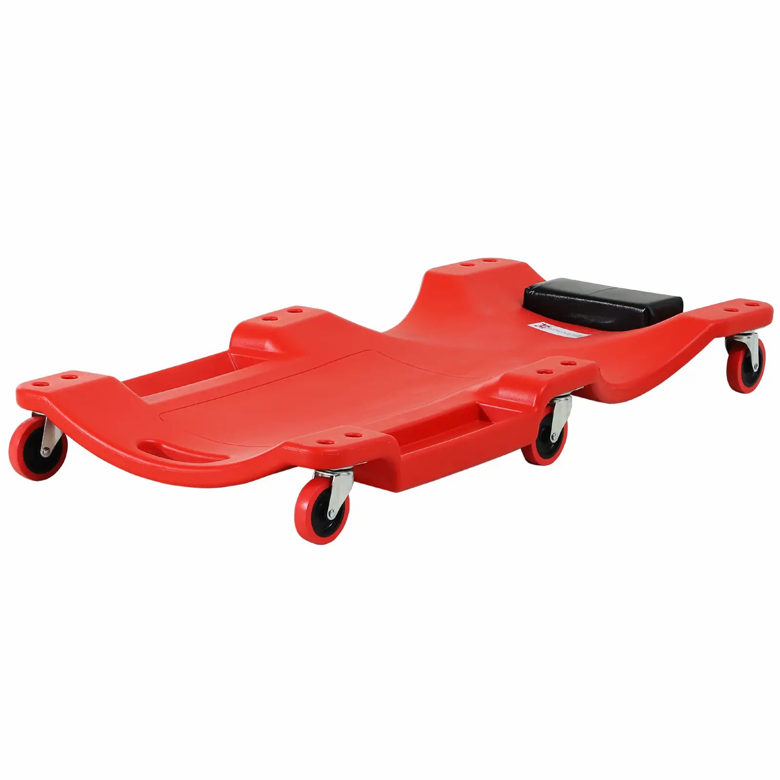 Montagerollbrett Werkstattliege, 6 Rollen, 120 Kg Traglast, Rot