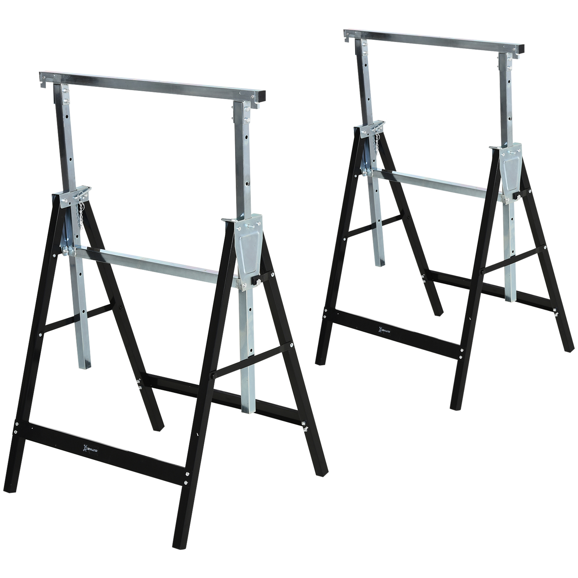 Sägebock Klappbar, Höhenverstellbar 80–130 Cm, Metall, 200 Kg, Schwarz