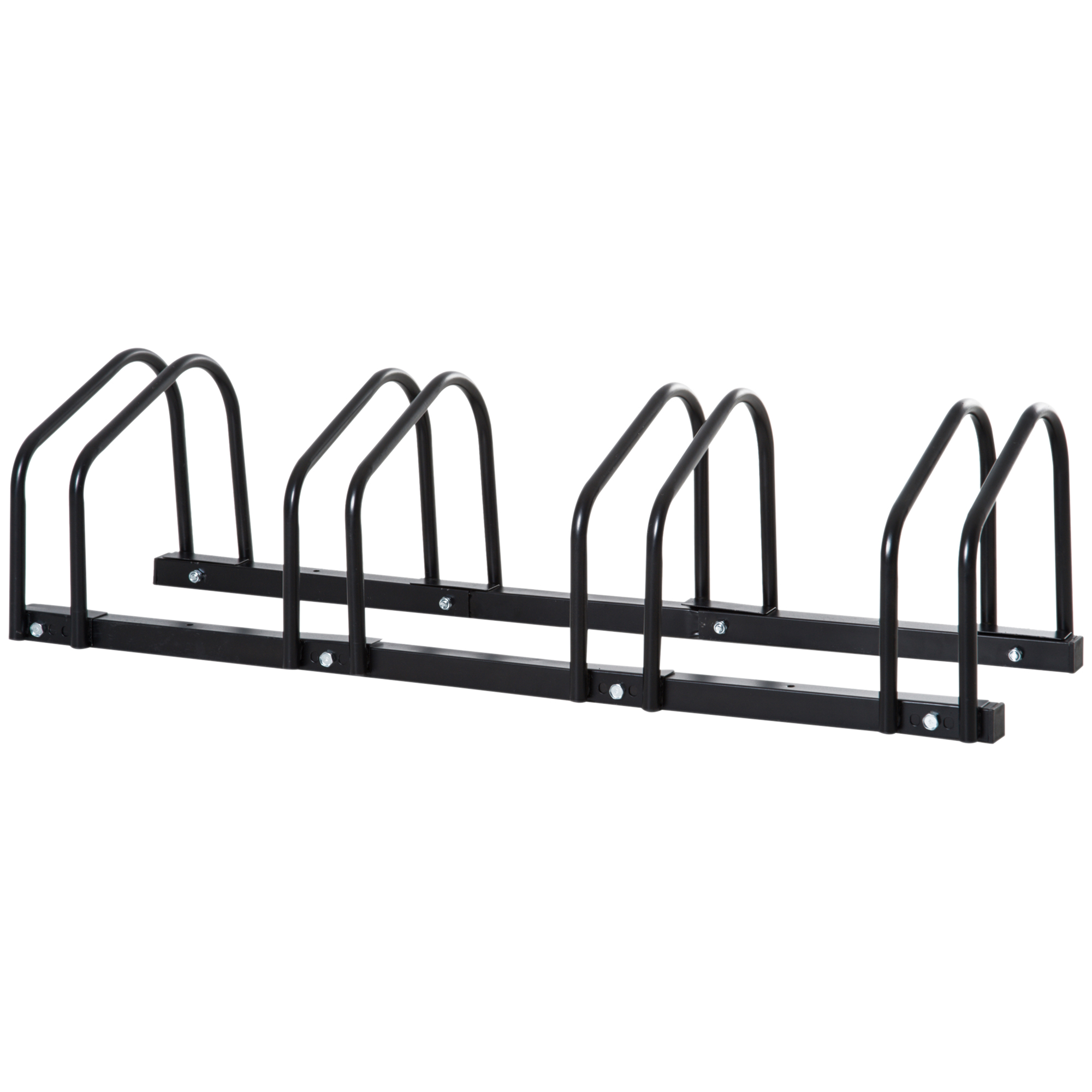 Fahrradständer Für 5 Fahrräder, Stahl, Boden- Und Wandmontage, 145x33 Cm, Schwarz