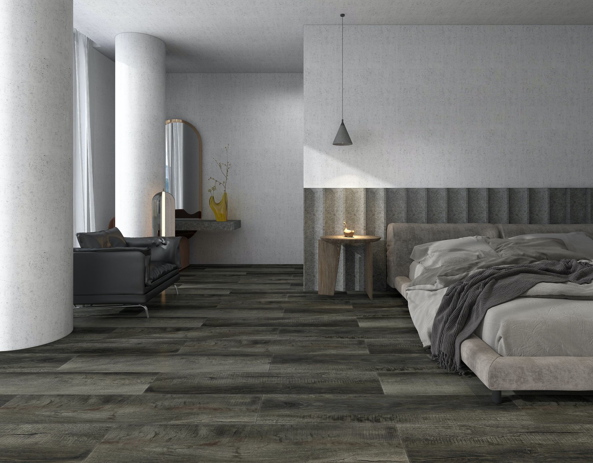 Spc Vinylboden Klickboden, 5 Mm, 0,5 Mm Nutzschicht, 2,55 M², Schwarz, Fußbodenheizung