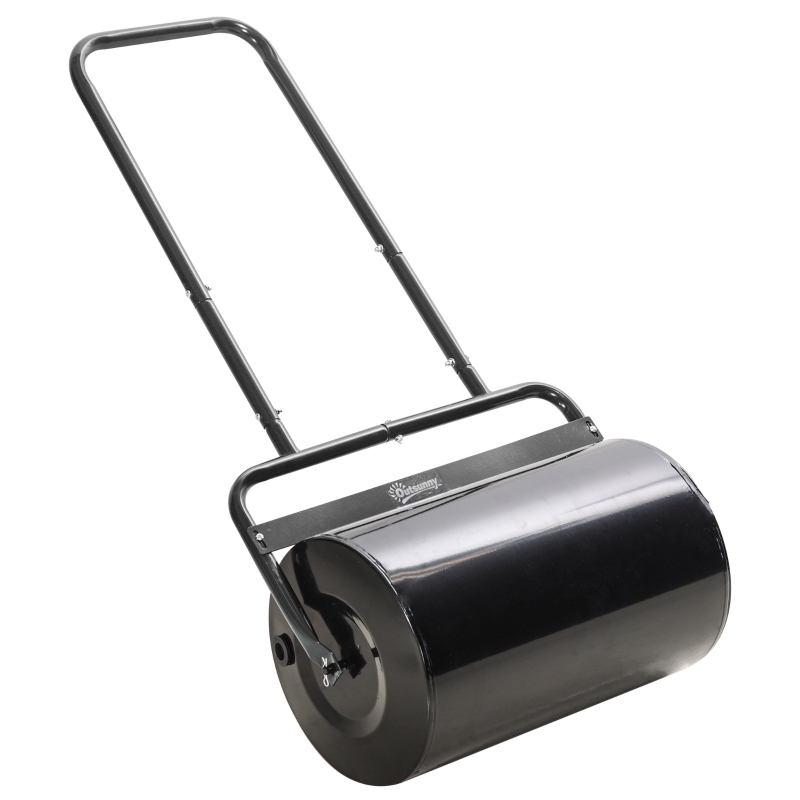 Rasenwalze Mit U-griff, 32 Cm, 38 L Wasser-/sandfüllung, Metall, Schwarz