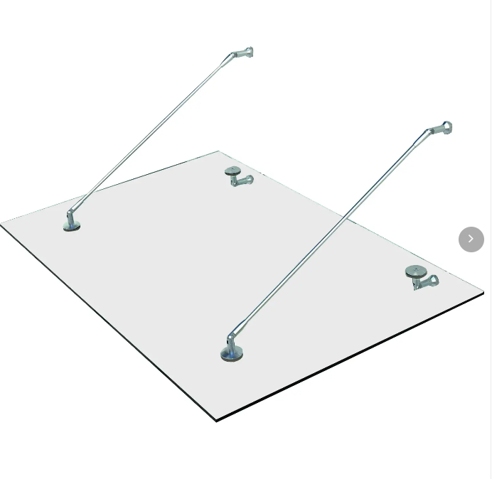 Glasvordach 150x90 Cm, Esg-klarglas, Edelstahl 304, Transparent