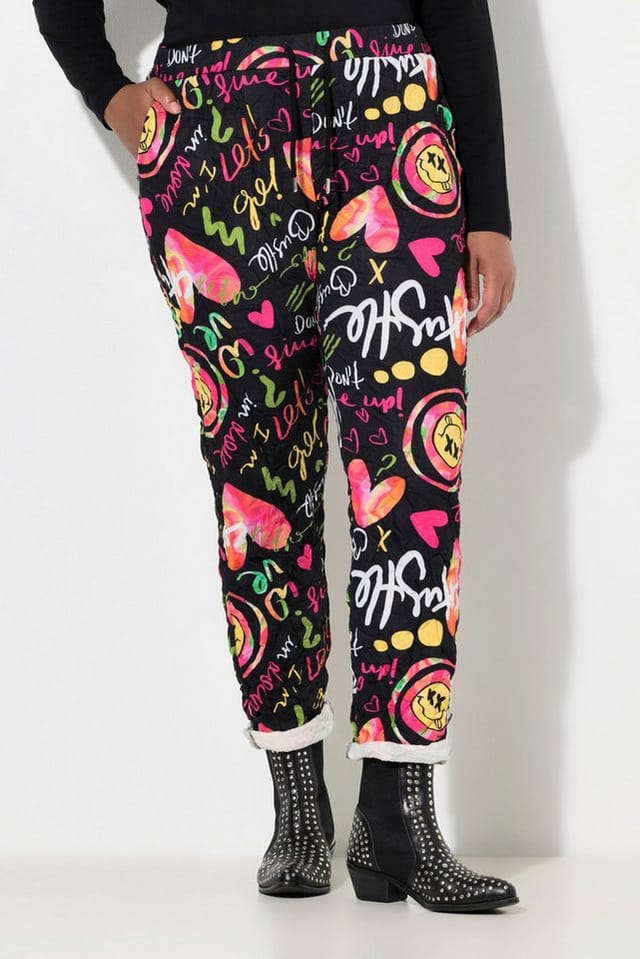 Angel of Style Funktionshose Joggpants Loose Fit Crinkle-Sweat Smileys