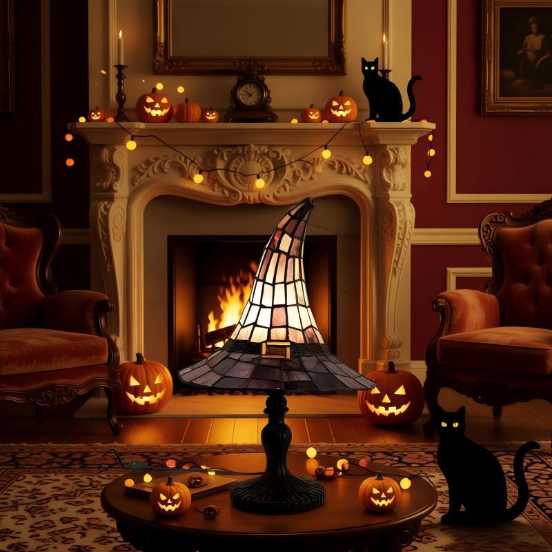 Gothic Hexenhut Lampe Aus Harz Halloween Nachtlicht Deko Für Zuhause 18 Cm Kleines Modell
