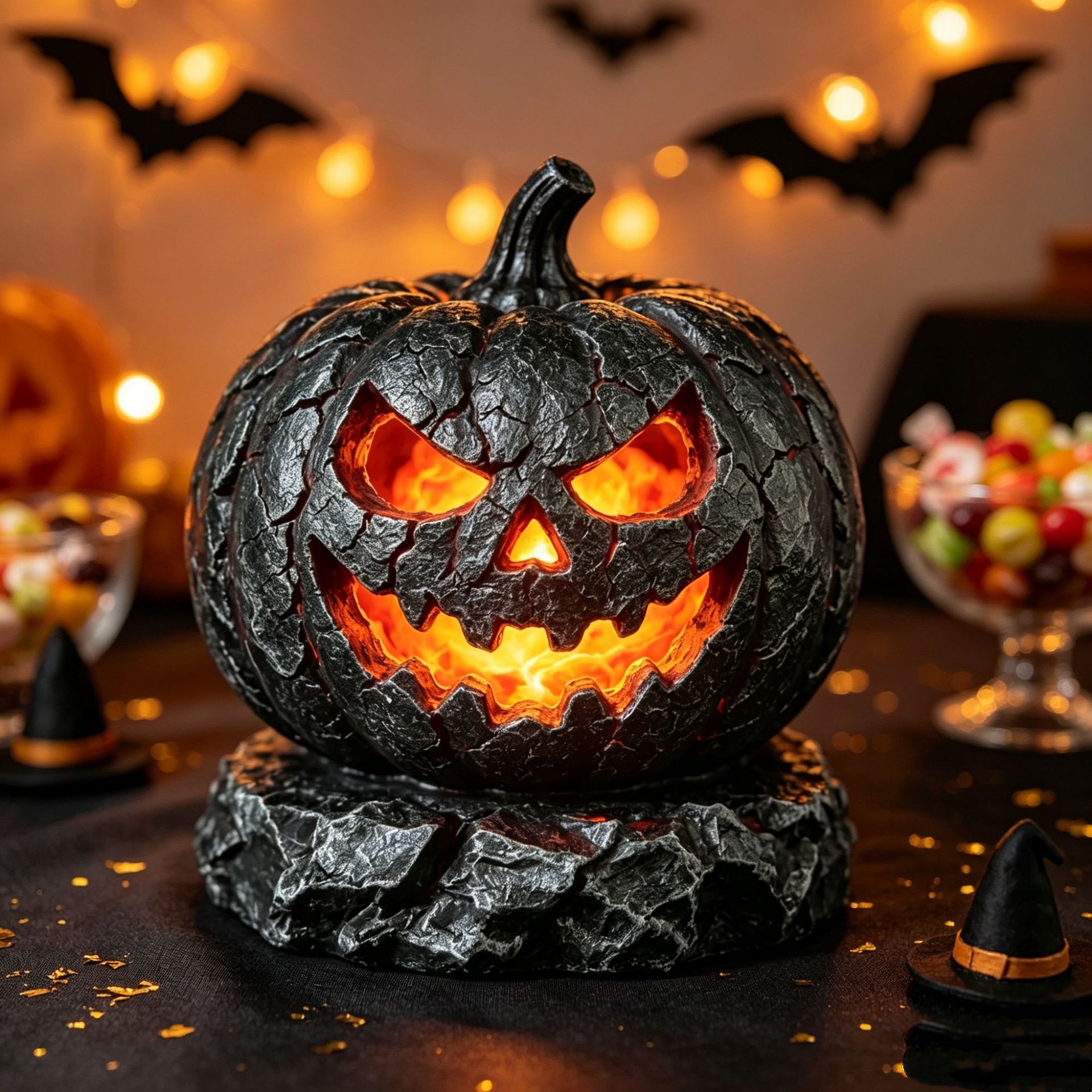 Halloween Lavalampe Kürbis Aus Harz Große Ausführung Dekorative Nachtlampe Zuhause Einzigartiges Geschenk