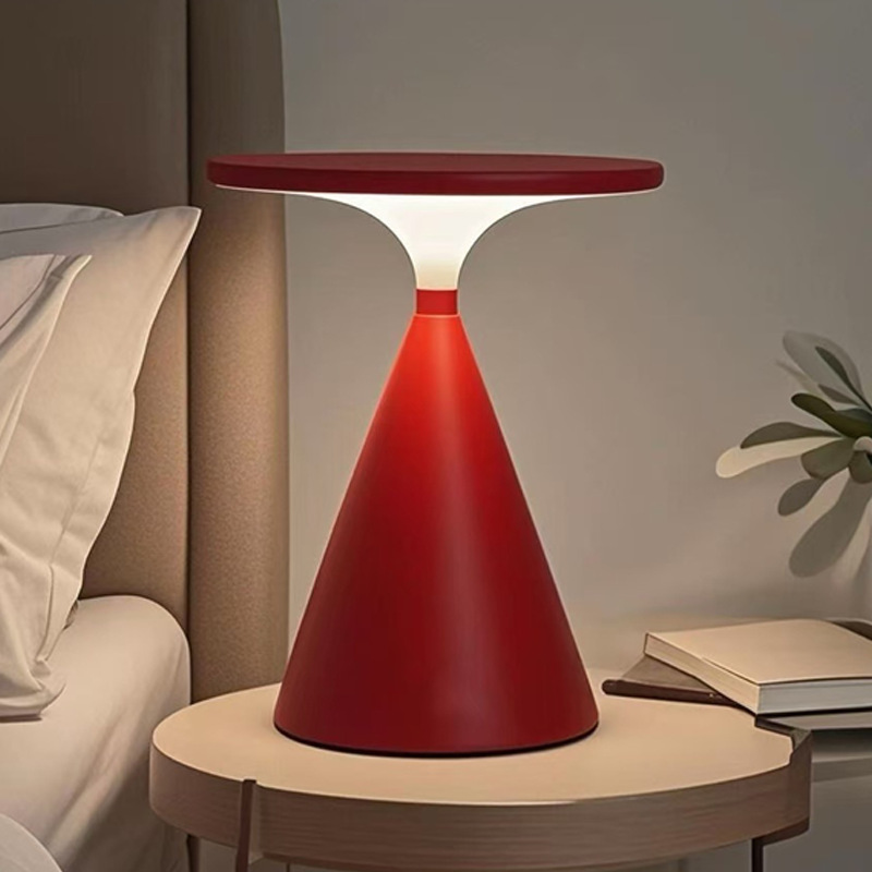 Led Nachtlicht Ufo Design Wiederaufladbar Einfache Tischlampe Für Schlafzimmer Geschenk Rot