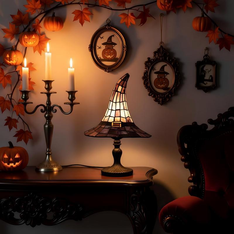 Tischlampe Hexenhut Aus Harz Gothic Stil Halloween Nachtlicht 30 Cm Großes Modell