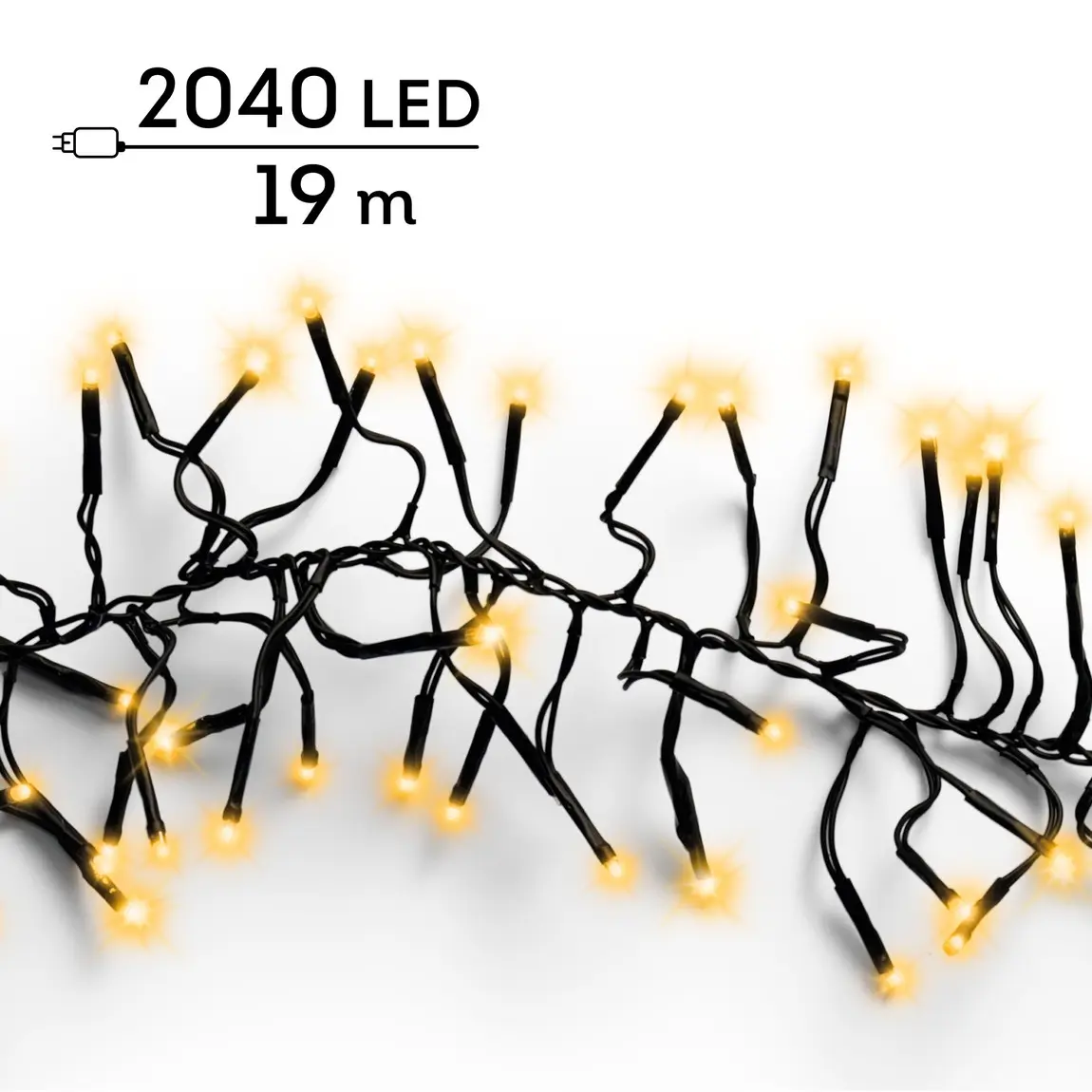 Led Lichterkette Cluster Warmweiß Für Den Außenbereich 19 M