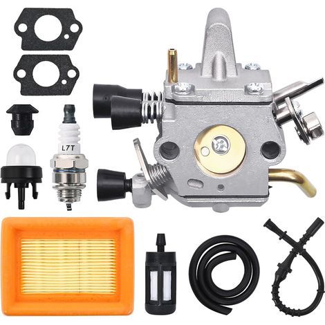 Carburateur Pour Tondeuse À Gazon Stihl Fs120, Fs200, Fs250, Fs300, Fs350, Fr350. Accessoires Jrisbo Pour Fs 250. Kit Carburateur Avec Filtre À Air, Joint, Bougie Et Ampoule De Démarrage.