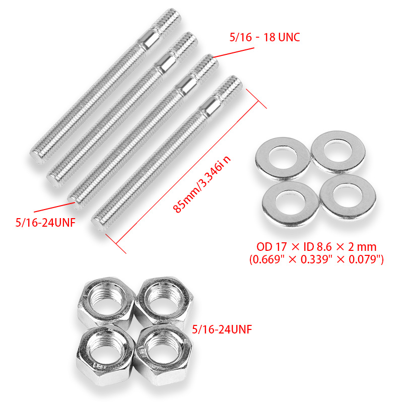 5/16-245/16-18 Doppelschrauben, Passend Für Chevrolet, Ford, Mopar, Sbc, Bbc