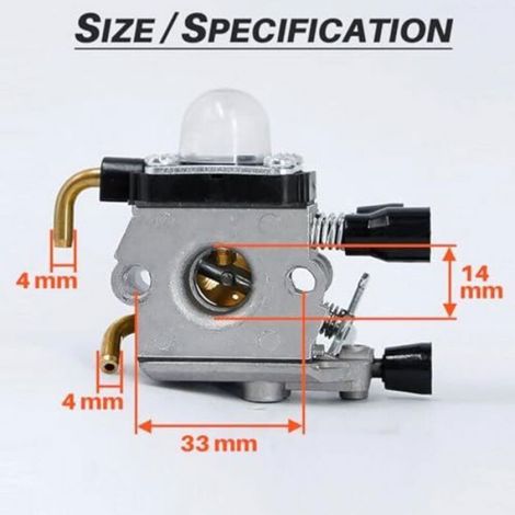 Kit Carburateur - Débroussailleuse - Compatible Stihl Fs38 Fs45 Fs46 Fs55 Fc55 Km55 Hs45 - 1 Pièce