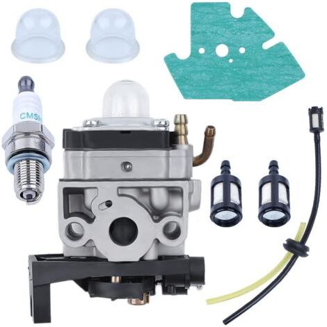 Carburateur De Moteur De Débroussailleuse Pour Honda Gx25 Gx35 Gx 25 35 Hht35 Hht35s Fg110 Avec Joint De Tuyau Bougie D'Allumage Kit De Filtre À Carburant Accessoires De Remplacement-chrom