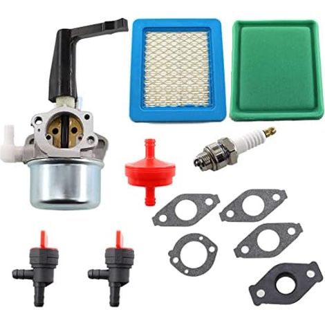 696065 Carburateur Avec Joint Détanchéité Filtre À Air Yl-991 Filtre À Carburant Yl-999 Bougie Dallumage Yl-721 Compatible With Motoculteur 697422 110412 110402 Avec 2x Robinets Dessence
