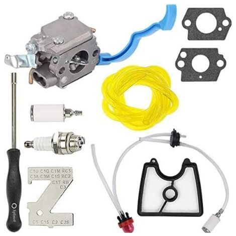 Carburateur C1q-w37 Avec Filtre À Air 545112101 Pour Souffleur À Main Modèles 125b, 125bx, 125bv, 125bvx, Remplace Les Références 581798001, 590460102, 545081811, Livré Avec Outil De Réglage.