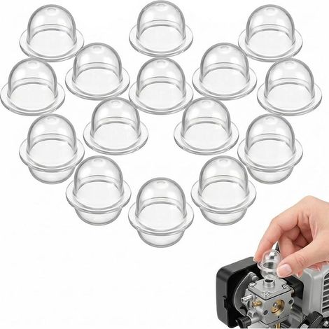 15 Pièces Poire Amorcage 19mm Transparente Pour Carburateur Tondeuse Debroussailleuse Souffleur, Pompe D'Amorce Moteur Facilite Le Démarrage Essence