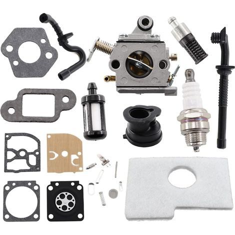 Carburetor Kit For Stihl Chainsaw 017 018 Ms170 Ms180 Ms170c Ms180c Replaces Zama C1q-s57 1130 120 0603 With Membrane Air Filter, Petrol/oil Pipe, Spark Plug