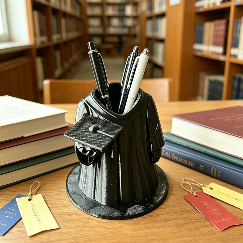 Beliebter 3d-gedruckter Stiftehalter In Form Eines Abschlusskleides – Heimdeko, Geschenkidee, Nischendesign