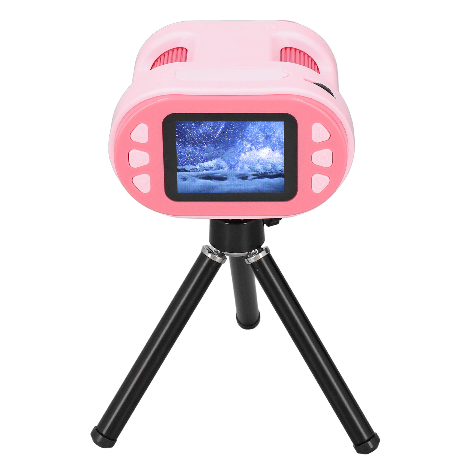 Tragbares Mikroskop Mit Zwei Objektiven, 2-zoll-lcd-bildschirm, 32-gb-speicherkarte, Tragegriff, Teleskop Für 6 Proben (5- Bis 200-fache Vergrößerung), Rosa.
