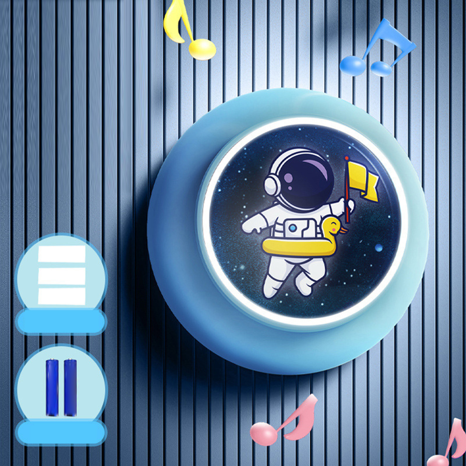 Multifunktionaler, Selbstklebender Sprungzähler Mit Touch-funktion Und Sprachausgabe Für Kinder. Intelligentes, Selbstklebendes Design Für Höhentraining. Farbe: Astronautenblau.