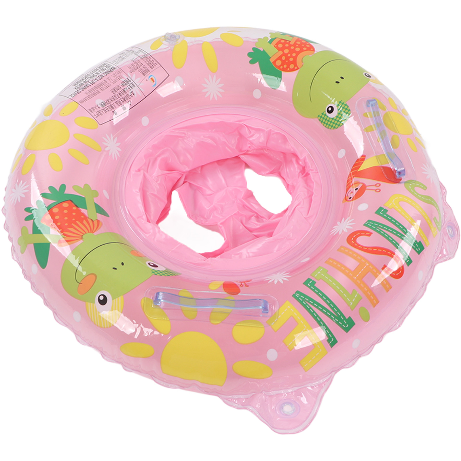 Wasserdichter Babyschwimmer Mit Zwei Griffen, Leicht Zu Halten, Babyschwimmsitz, Schwimmhilfe Für Badewanne Und Pool, Froschdesign, Rosa.