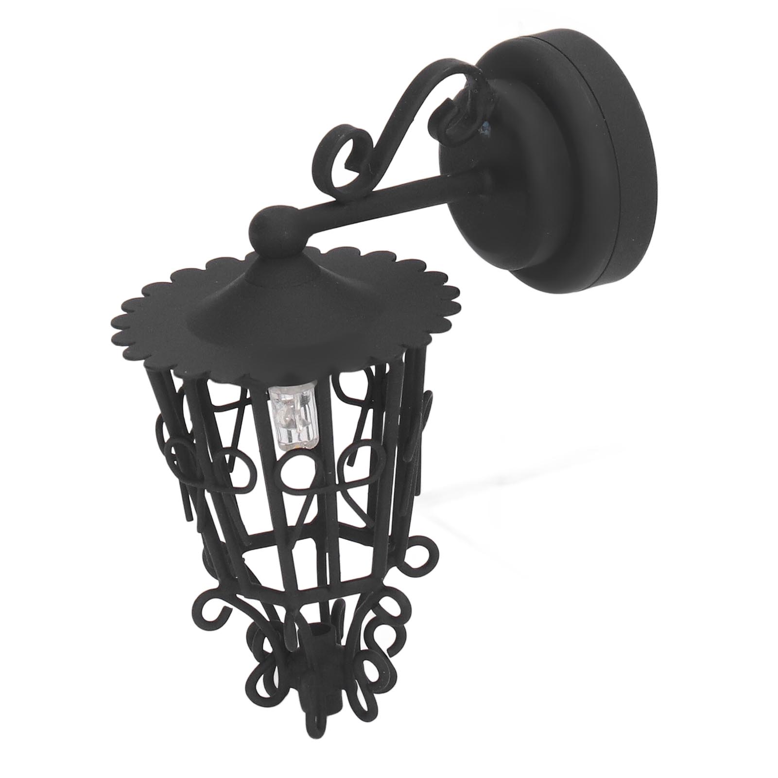 Wandlampe Für Puppenhäuser, Batteriebetrieben, Im Antik-stil, Mit Magnet Auf Der Rückseite, Für Puppenhäuser Im Maßstab 1:12, Schwarz.