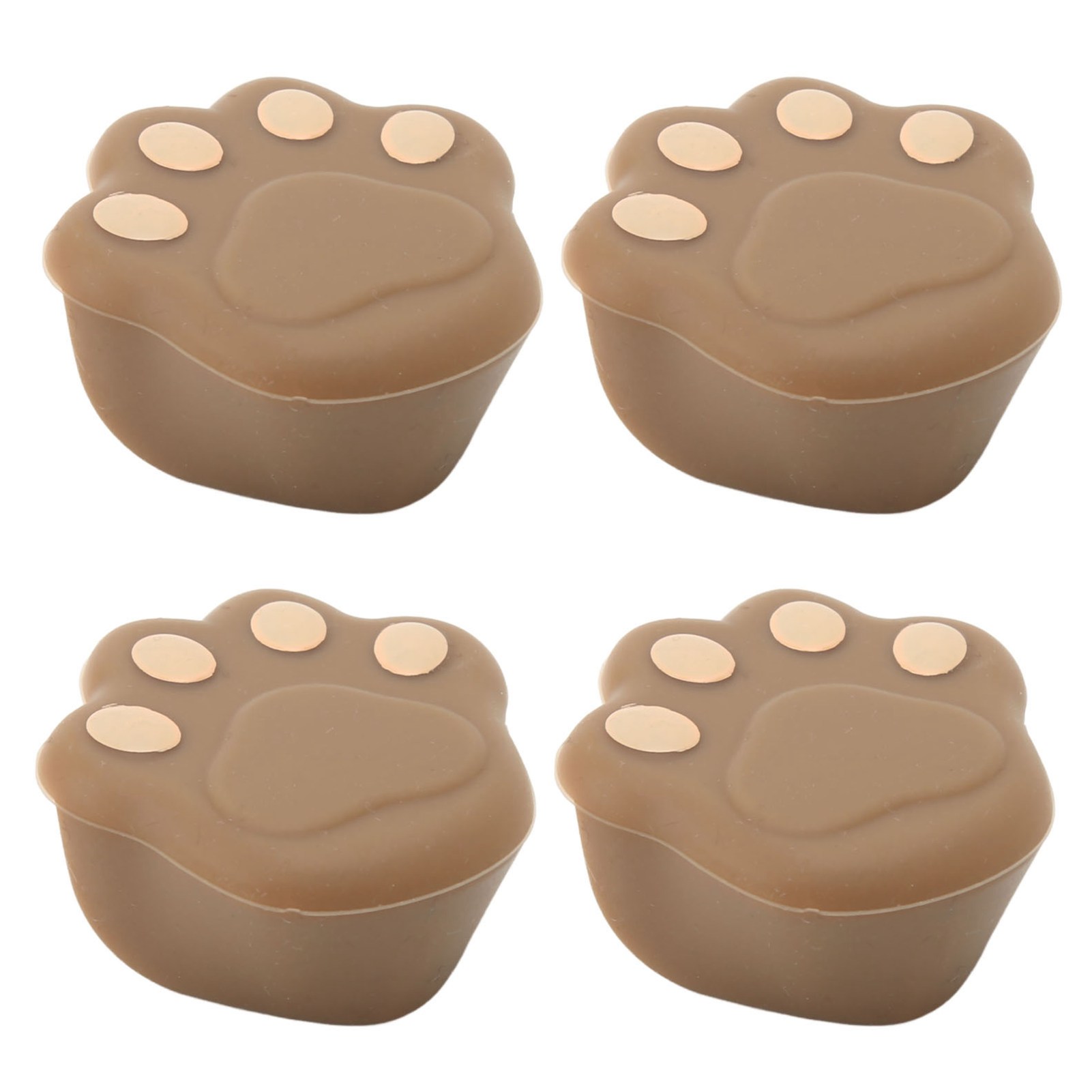 Set Mit 12 Flexiblen Silikon-eckenschützern In Form Einer Katzenpfote, 3,8 X 3,8 X 1,9 Cm, Für Möbel, Kaffeebraune Farbe.
