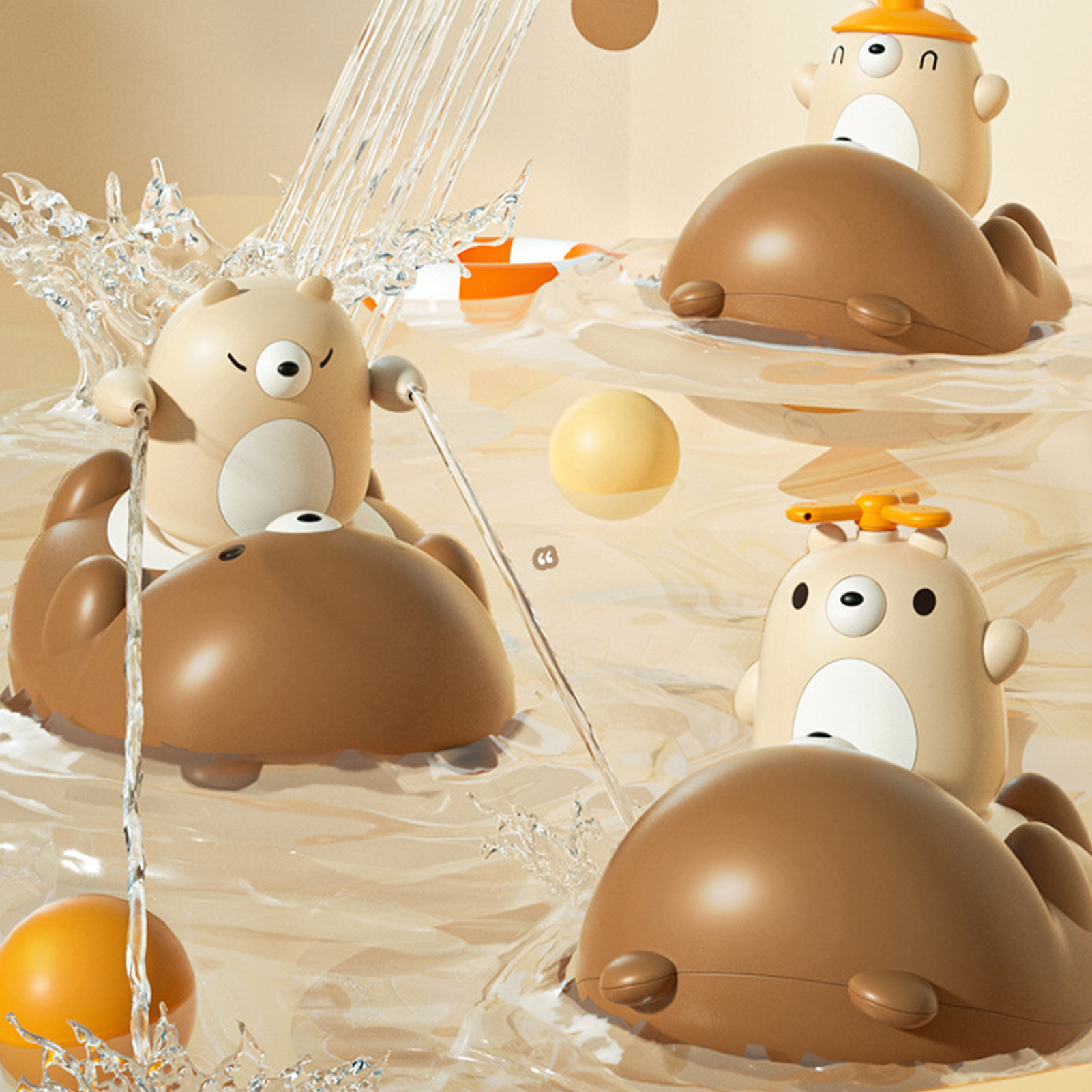 Elektrisches Babybadespielzeug Mit Niedlichem Bärenmotiv, Ideal Für Badewanne Und Wasser, Geeignet Für Babys Und Kleinkinder, Pool Und Badezimmer, Standardausführung.
