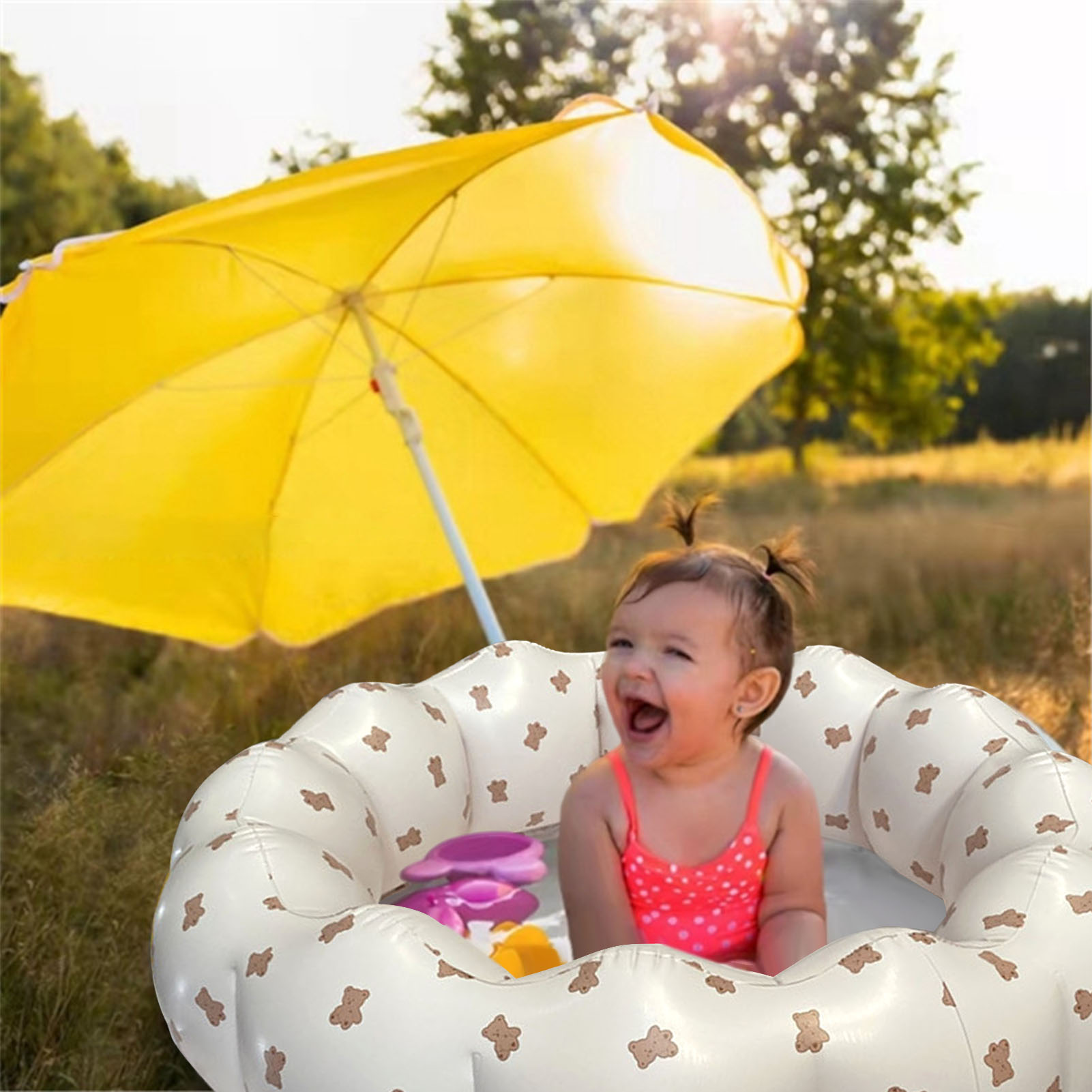 Tragbares Und Faltbares Aufblasbares, Blütenblattförmiges Becken Aus Pvc, Ideal Für Babys, Für Den Innen- Und Außenbereich, Typ 3.