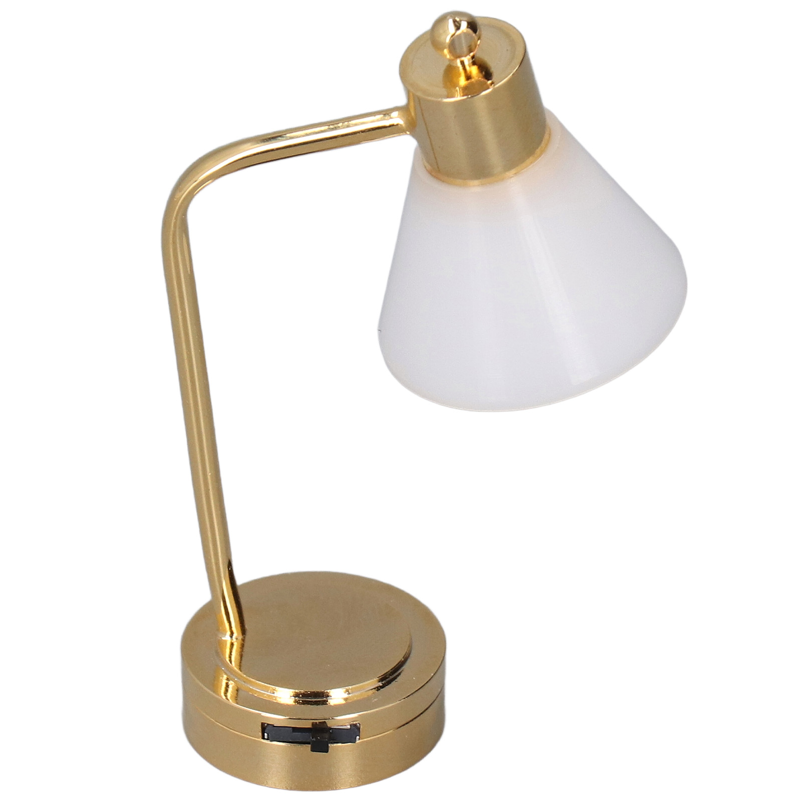 Tischlampe Für Puppenhäuser Im Maßstab 1:12, Mikro-metalltischlampe Mit Led, Weißgold.