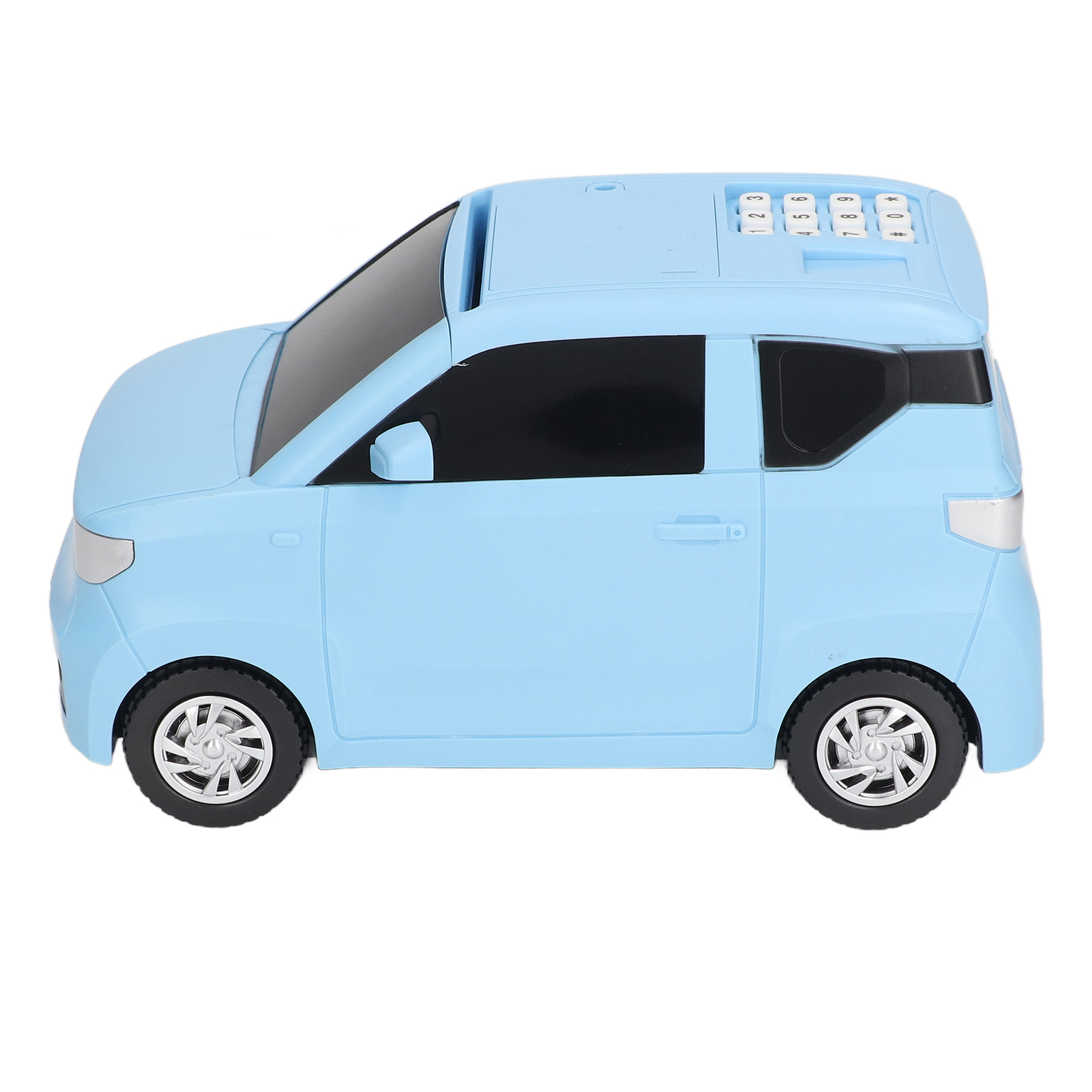 Elektronisches Sparschwein Für Kinder Mit Fingerabdruck- Und Passwortschutz, In Form Eines Comic-autos Mit Aufklebern.