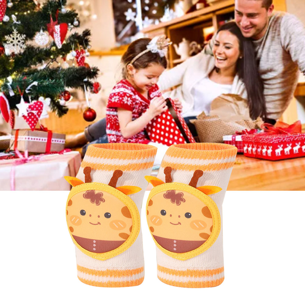 1 Paar Dünne, Atmungsaktive Kinder-knieschoner Mit Giraffenmotiven, Für Kinder Von 0 Bis 4 Jahren. Knieschutz.