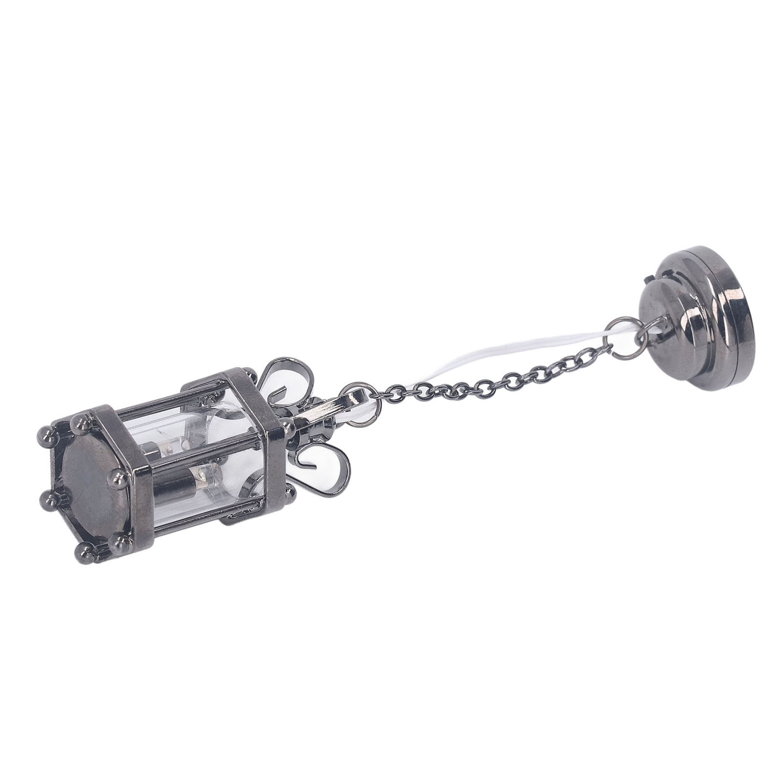Miniatur-hängeleuchte Aus Schwarzem Glas, Hängeleuchte Für Puppenhäuser, Dekoration, Miniaturmöbel Zum Zusammenbauen.